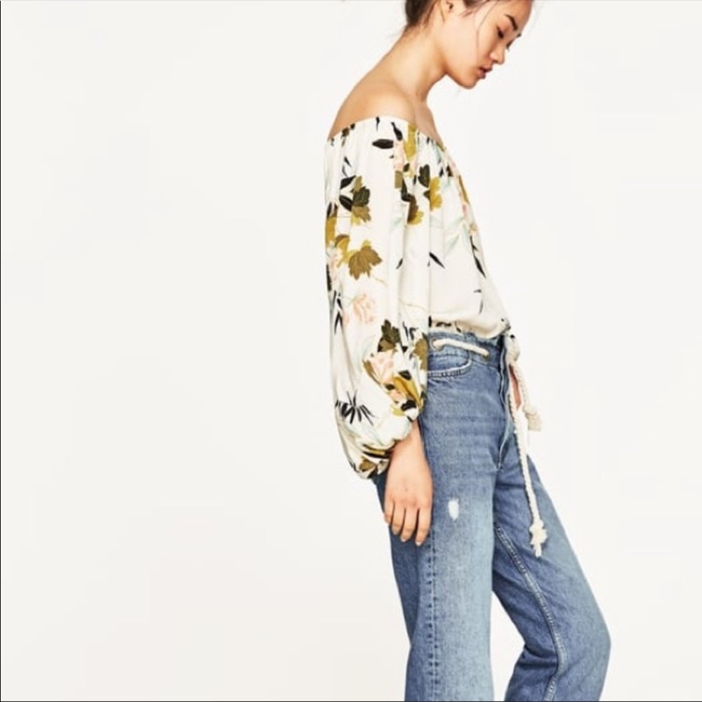 Zara floral print bodysuit